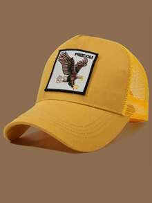 1 pieza Gorra de camionero unisex con parche bordado de águila, adecuada para uso casual y deportivo - Multicolor - Ver 17
