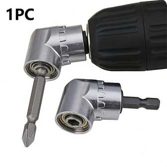 1 pieza Destornillador eléctrico con cabeza a 105° - Llave ajustable de acero al carbono resistente con mango ergonómico, eje de 3.58" para espacios reducidos, instalación de tornillos y herrajes de precisión, accesorios de destornillador, acabado metálico elegante, construcción robusta