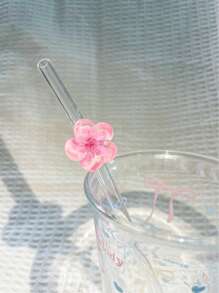 1/2/6pcs Beautifully Designed, Reusable Straws, Glass Straws, Perfect For Smoothies, Milkshakes, Milk, Tea, Juices, Festivals Accompaniment Gifts