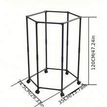 1pc Space-Saving Hexagonal Clothes Drying Rack - Sturdy Floor-Standing Coat Rack With Multiple Bars, Suitable For Bedroom, Dorm And Balcony, Can Hold Multiple Garments, Elegant Drying Rack For Dorm Room Furniture - Multicolor - View 7