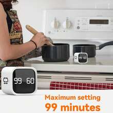 SULVGO Digital Cube Pomodoro Timer Productivity Timer Kitchen Timer Desk Timer 5/10/30/60min & Custom Countdown, Vibration & Adjustable Sound Alarm,For Task Work Cooking Studying-Black