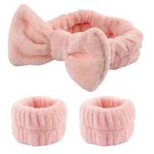 3-Piece Kit With One Pair Of Facial Washing Bracelets + One Water-Absorbing Artifact - Coral Pink - View 1