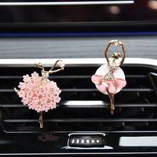 优雅水钻女神芭蕾舞汽车空调出风口香薰装饰夹，树脂蝴蝶结汽车空调出风口香薰装饰（不含香氛） - 彩色 - 查看 12