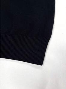 Áo vest dệt kim cổ chữ V Thu Đông 2025, tối giản, nhẹ nhàng, phong cách học thuật thường ngày dành cho nữ, kiểu dáng retro học thuật cực kỳ đơn giản và đa năng, phù hợp cho Giáng sinh và Năm mới. Màu đen. - màu đen - Xem 12