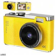 4800万像素自动对焦数码相机，支持4K视频拍摄、16倍数码变焦，小巧便携，适合青少年、成人和初学者使用，支持视频录制/拍照/自拍 - 也适合儿童和初学者使用