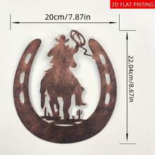 1pc Acrylic Horseshoe Wall Decor With Cowboy Pattern, Western Rustic Style Horseshoe Decoration, Suitable For Bedroom, Living Room, Bathroom, Farmhouse Home Decor Indoor And Outdoor, Random Delivery