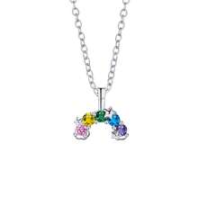 Summer Beach Series Rainbow Necklace For Women, Exquisite Dopamine Sweet Cool Girl Style  Collarbone Chain, Necklace With Simple And Luxurious Set - 彩虹項鍊(不鏽鋼鍍白金) - 查看 6