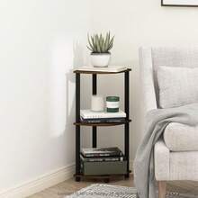 2025Furinno TURN-N-TUBE Corner Shelf, 3-Tier Corner Bookshelf, Display Storage Shelves With Open Shelves, For Organization And Storage, Living Room, Home Office, Garage, Amber Pine - 粉紅色/白色 - 查看 10