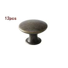 6/12 Pcs Antique Bronze/Black Knobs Handle Pulls 30mm Brass Round Knobs For Cabinet Drawer Kitchen Bathroom Cupboard Home Office Furniture - Multicolor - View 8