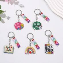 5 piezas Regalos de Apreciación al Maestro de Regreso a Clases, Llavero de Maestro, Llavero, Adecuado para Mujeres y Hombres - Multicolor - Ver 10