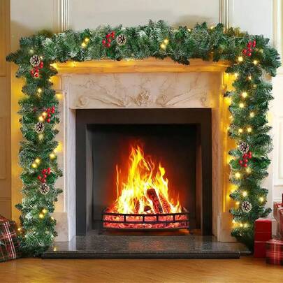 9FT Christmas Garland For DIY Wreath, Artificial Pine Green Greenery Indoor Outdoor For Xmas Tree Mantel Stairs Fireplaces Front Door, Garden Decor, Green Thick Holiday Pine Garland For Home Decor, Room Decor Home Decor Christmas Decorations