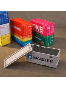 Contenedor de metal mini de 11,5 cm de largo, caja de almacenamiento de estilo industrial retro para oficina, organizador de hogar creativo