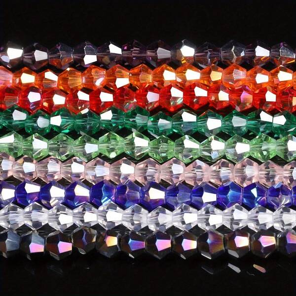 1000 حبة من الخرز البلوري النمساوي الاصطناعي متعدد الألوان المشرقة، بشكل مخروطي ثنائي وحاد، مثالي لصنع المجوهرات DIY، أساور السحر، والقلائد - بريق متعدد الألوان انعكاسي، هدية مثالية لعيد الحب والأعياد الميلاد، تميمة لصنع المجوهرات