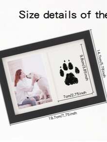 2pcs A Specially Designed Photo Frame For Pet Cat And Dog Paw Prints, Suitable For DIY Hand And Foot Print Hangers For One-Year-Old Babies. This Exquisite Frame Is Made Of High-Quality Wooden Material With A Smooth And Delicate Surface, Providing A Comfortable Feel. The Inner Side Of The Frame Is Lined With Soft Velvet Padding To Protect The Prints From Scratches.
