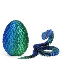 1 Pc 30cm Articulated Viper Statue - 3D Printed Soft Posable Snake Toy With Snake Egg, Mythological Creature Design, Home Decor Stress Relief Toy, Suitable For Christmas, Halloween And Other Holiday Gifts, Suitable For Ages 14+ (Random Eye Color), Fidget Toy, 3D Printed Animal - Viper, 3D Snake, Mini 3D Printed Animal, 3D Printed Snake, 3D Printed Snake With Egg