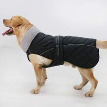 Giacca invernale per cani, giacca extra calda per cani, cappotto per cani in climi freddi, giacca da neve con collo alto e fodera trapuntata in lana, abbigliamento invernale regolabile e riflettente per animali domestici - Viola - Visualizzare 6