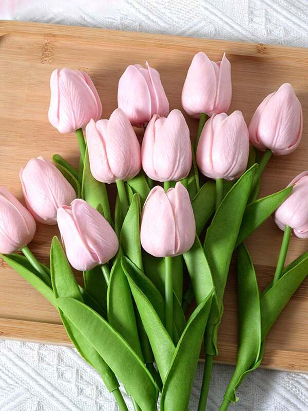 20 piezas/15 piezas/3 piezas/11 piezas Flores de tulipán artificiales para decoración del hogar, decoración de sala de estar y dormitorio con flores falsas