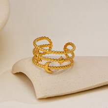 New 18K Stainless Steel Fashion Ring, The Opening Design Can Be Adjusted In Size - 16 - View 3
