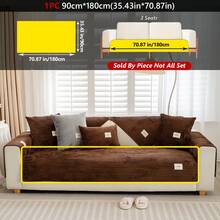 1PC Flannel Pinstripe Labeled Sofa Cushion - Non-Slip Pet-Friendly Seat Pad For 1/2/3/4-Seater Modular Sectionals, Minimalist Premium Cover With Multi-Size & Color Options