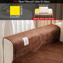 1PC Flannel Pinstripe Labeled Sofa Cushion - Non-Slip Pet-Friendly Seat Pad For 1/2/3/4-Seater Modular Sectionals, Minimalist Premium Cover With Multi-Size & Color Options