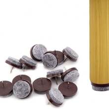 15 deslizadores de muebles redondos de fieltro grueso de 27 mm de color marrón para sillas, mesas, escritorios, gabinetes de postres, sofás, patas y pies de sofá, antideslizantes