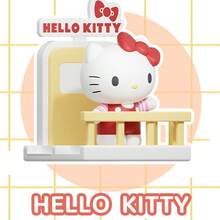 Miniso Sanrio Hello Kitty Climbing Ladder Magnetic Ornament, Q-Version Hello Kitty Design With Yellow And White Fence, Back Magnetic Attraction, Free Combination, Great For Desktop Decoration And Birthday Gift (1 PC)