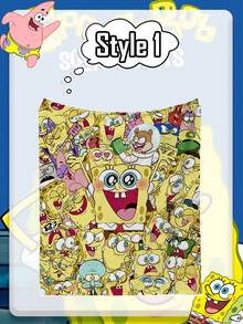 SPONGEBOB Spongebob SquarePants Coral Fleece Blanket, Bring The Warmth Of Bikini Bottom Home! It Is Suitable For Warm Companionship While Watching TV On The Sofa, A Considerate Little Blanket For Office Midday Rest, A Cartoon Decoration In Children's Rooms, A Photo-Taking Tool For Camping And Picnics, And Has Multiple Uses. It Can Be Used As A Nap Blanket, Sofa Blanket, Air-Conditioned Quilt Or Picnic Mat.