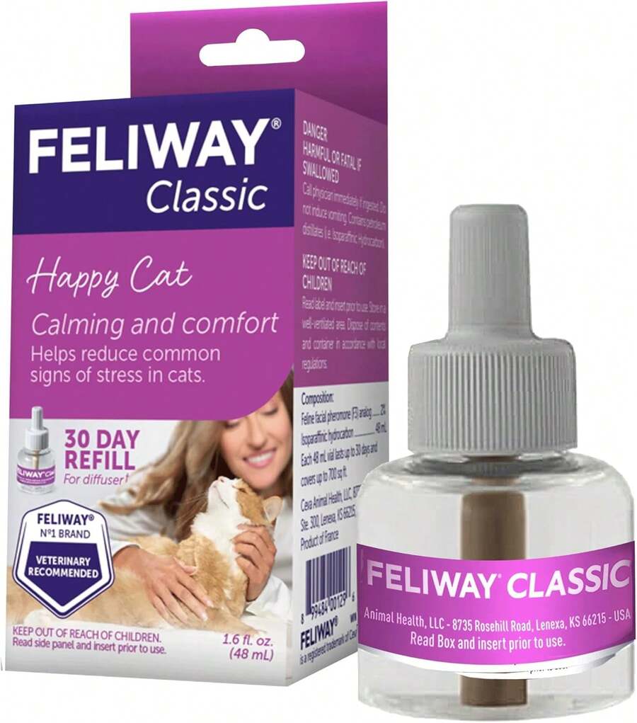FELIWAY? Clic 30 Day Cat Calming Refill For Pheromone Diffuser, 48ml - Helps Reduce Common Signs Of Stress In Cats &Amp; Kittens, Enhanced Calming - 1 Pack - 查看 1