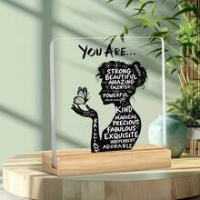 2D 亚克力激励桌牌 - 适合家庭、办公室或卧室的积极肯定装饰 - 现代简约生日、乔迁、节日、灵感和鼓励礼物