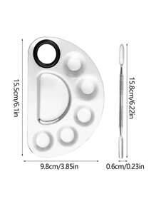 2pcs Stainless Steel Makeup Palette, Cosmetic Mixing Palette, Concealer Lipstick Palette, Makeup Foundation Blending Painting Cosmetic Tool,Makeup,Cheap,Room Decor,Vanity,Travel,Bedroom,Makeup Accessories