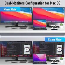 Lemorele TC66L Multifunctional 7-In-1 USB-C HUB, Supports Two Different Displays, Has More Stable Performance, Does Not Require Drivers And Software, Plug And Play, Supports Mirroring Or Expansion Modes, And Is Compatible With Switch.