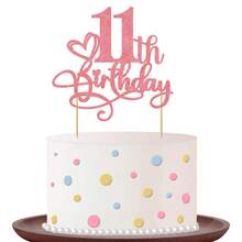 1Pc Glitter Pink 1st-18th Birthday Cake Topper Happy 1-18 Years Old Birthday Cake Supplies 1st-18th Birthday Party Decorations - Pink Glitter