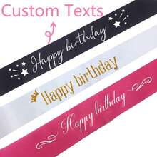 Customized Text Bride Sash, Customized Text Ribbon, Customized Name Belt, Any Name, Unique Gift, Wedding Party Decor, Mom Sash, Birthday Sash, Bride-To-Be Sash, Bachelorette Party Sash, Graduation Sash, Various Occasion Party Decor, Graduation And Wedding Birthday Party - DIY Party Supplies, Engraved, Colored