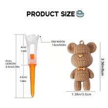 1 件装卡通熊玩偶高尔夫球座，83 毫米塑料高尔夫球座，带球座和球架