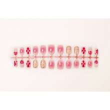 Y2K Sweet Pure & Sexy Cute Nails - 24 Pcs Short Round Shape Acrylic Press-On Nails | Handmade Homemade Fake Nails With Dainty Nail Charms | Unas Press On, Unas Postizas & Ready-To-Wear Fake Nails - HYC-YY - 查看 6