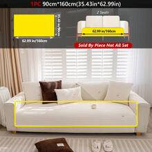 1PC Flannel Pinstripe Labeled Sofa Cushion - Non-Slip Pet-Friendly Seat Pad For 1/2/3/4-Seater Modular Sectionals, Minimalist Premium Cover With Multi-Size & Color Options