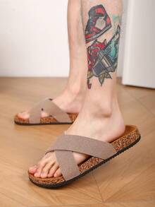 2025 New Boken Soft Cork Sole Men's Sandals, PU Leather Upper, Breathable, Dirt-Resistant PVC Outsole, Non-Slip, Wear-Resistant, Suitable For Outdoor And Indoor Home Use - Apricot - View 4