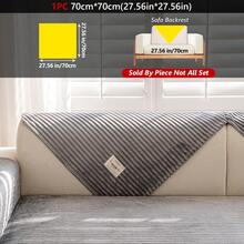 1PC Flannel Pinstripe Labeled Sofa Cushion - Non-Slip Pet-Friendly Seat Pad For 1/2/3/4-Seater Modular Sectionals, Minimalist Premium Cover With Multi-Size & Color Options