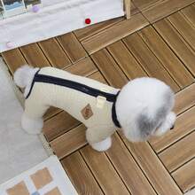 25件天鹅绒四脚外套，狗狗衣服，猫咪保暖装，宠物四脚双面绒外套，加厚防风保暖服，小动物装，休闲牵引带扣秋冬加厚雪地服，小型犬衣服，动物用品，新款狗狗衣服，四脚加厚雪地英式休闲装，狗狗针织毛衣，动物牛仔装 - 米色 - 查看 10