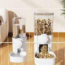 Hanging Automatic Pet Feeder/Waterer, Gravity Cat Automatic Feeder Waterer With Container Bowl, For Cages