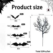 MEHELANY 22Pcs Artificial Plant Halloween Dead Branche 3D Bats Wall Decals Stickers Decor, Lifelike False Branches DIY Tree Branches For Halloween Props For Spooky Table & Haunted House, Dinner Party Decor, Witchcraft Theme, Horror Home Decor, Gothic Party Supplies,Haunted House Lighting, Ghost, Xmas Decor, Autumn, DIY Door Wreath Decor Halloween Decor Room Decor