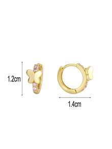 Artepollo 1pc 925 Sterling Silver Hypoallergenic Butterfly Hoop Earrings, Inlaid With Pink Zirconia, Sweet & Elegant, Gift Box Packaging, Suitable For Daily Or Holiday Wear, Gift For Girls, Friends, Back To School, Christmas