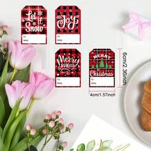 200 peças/500 peças Rolo 6cm x 4cm Etiquetas Adesivas de Natal, Decorações de Presente de Feriado para Artesanato DIY, Cartões, Scrapbooking [Padrões Festivos, Retangulares] [Adesivos para Embrulho de Presente de Natal]