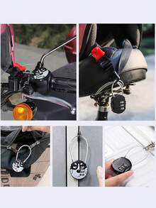 Mini cadenas antivol pour tiroirs, cadenas de bagage, cadenas à code avec câble en acier pour valises et sacs. Indispensables pour les vacances et les voyages. Cadenas de voyage à combinaison 3 chiffres (0-9) réglable, facile à utiliser pour les valises, sacs et bagages - Multicolore - Voir 9