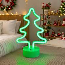 1 Stück LED Weihnachtsdekoration Tischaufsteller Weihnachtsbaum Neonlicht, batterie- oder USB-betrieben, romantisches Feenlichter für Geburtstag, Hochzeit, Party, Kinderzimmer, Schlafzimmerdekoration Weihnachtsdekoration XMAS Deko Weihnachtsbaum Geschenkdekoration Thanksgiving Hochzeitsdekoration Heimdekoration Herbstdekoration Herbstdekoration Geburtstagsdekorationen für Geschenke Partyartikel Innen- und Außenbereich Garten Feiertags-Dekor Halloween-Deko Wanddekoration Halloween-Ornamente
