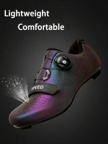 Professional SPD Unisex Cycling Shoes Compatible With Peloton Indoor Road Bike Riding Shoes For Men And Women Can Be Fitted With Triangular Shoe Clips For Outdoor Pedals,Anti-Slip And Wear-Resistant,Lightweight And Comfortable - Fantasy Purple - View 5