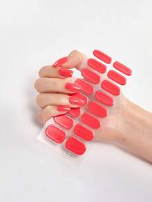 1 hộp 16 miếng dán móng tay gel màu nude, tự dính, bán khô, dán kín toàn bộ móng, cần đèn UV, giữ được 14 ngày, hiệu ứng lấp lánh, dụng cụ làm móng DIY cho nữ, dễ sử dụng, bền, phụ kiện nghệ thuật làm móng. - Nhiều màu - Xem 24