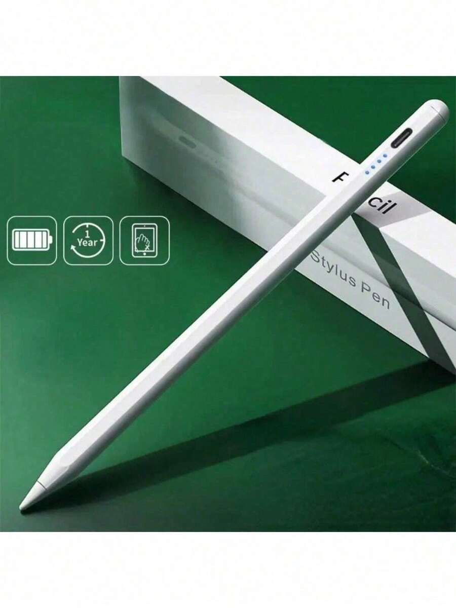 Touchscreen Pen For Cell Phone Tablet Fine Tip Rechargeable Universal - White - View 1