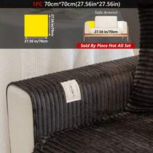 1PC Flannel Pinstripe Labeled Sofa Cushion - Non-Slip Pet-Friendly Seat Pad For 1/2/3/4-Seater Modular Sectionals, Minimalist Premium Cover With Multi-Size & Color Options