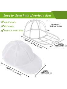 帽子清洗笼，带网袋的洗衣机式帽子清洗架，棒球帽清洗笼，带框架和网袋的帽子清洗笼，帽子清洁设备，防护清洁笼，高效帽子护理，帽子清洗机 | 时尚帽子清洁设备 | 帽子收纳，帽子清洗机，帽子收纳整理 - 彩色 - 查看 4